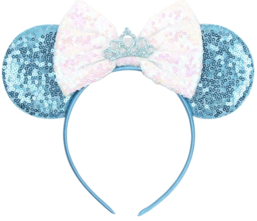 CLGIFT Princess Minnie Ears,Pick your color, Flower Minnie Ears, Floral minnie ears, Purple Sparkle Mouse Ears (Cinderella)
