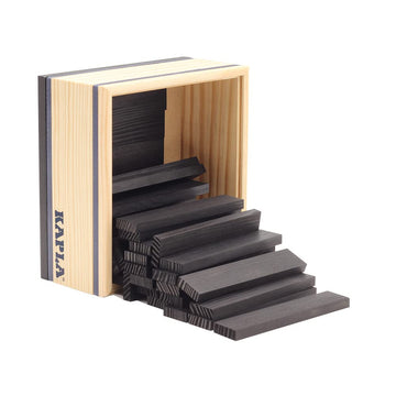 Kapla 40 Squares Black - Wooden Construction Set 40 Black Colored Building Planks