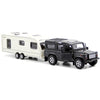 Toy Camper SUV Trailer Towing RV Motorhome Toys for Boys Diecast Truck Model Car Metal Pull Back Toy Cars Vehicle, Doors Open Li