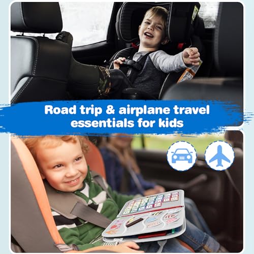 Jhkim Busy Board Montessori Toys For Aged 1 2 3 4 Boy & Girl Birthday Gifts, Autism Sensory Travel Toys For Toddlers, Educational Activity Sensory Board Preschool Learning Fine Motor Skills Toys, Gray