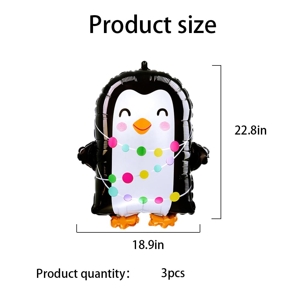 Hadckja Penguin Balloons Christmas Balloons Penguin Foil Balloons For Christmas-Themed Party Birthday Party Supplies Decorations