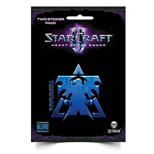 JINX Starcraft II: Heart of The Swarm Terran Sticker, Blue, 2 Multi-Size Stickers