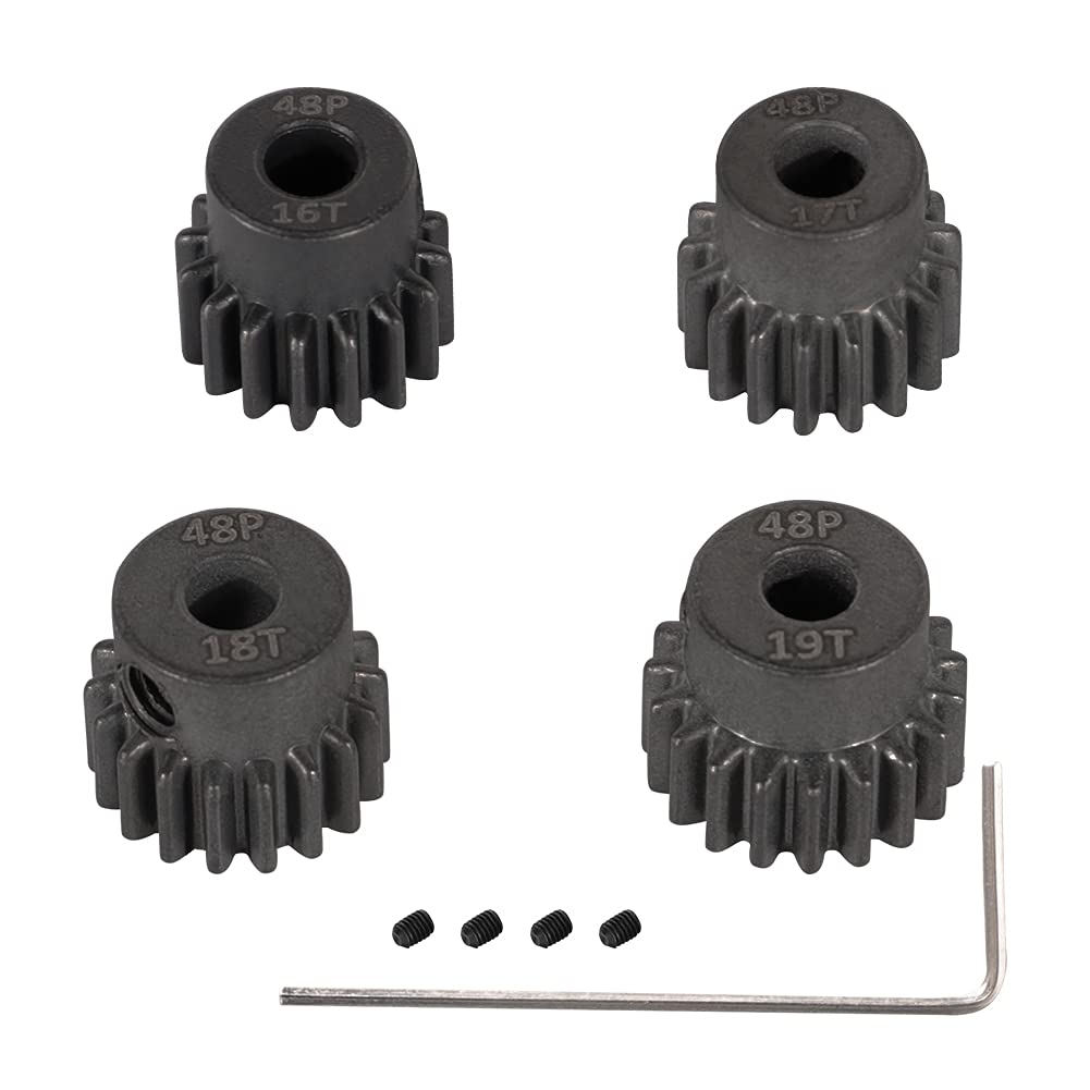 WEISHUJI 48P Pinion Gear Set, Pinion Gear Set, Pinion Motor Gear, Pinion Gear with Screw Driver 3.175mm Shaft Hole 16T 17T 18T 1