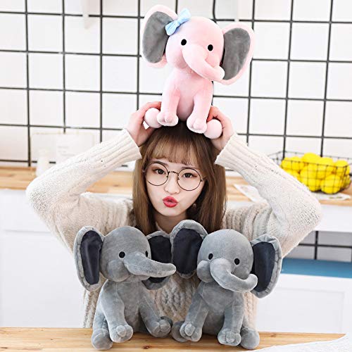 Boqopod Stuffed Elephant Animal Plush Toys 9 Inch (Gray)