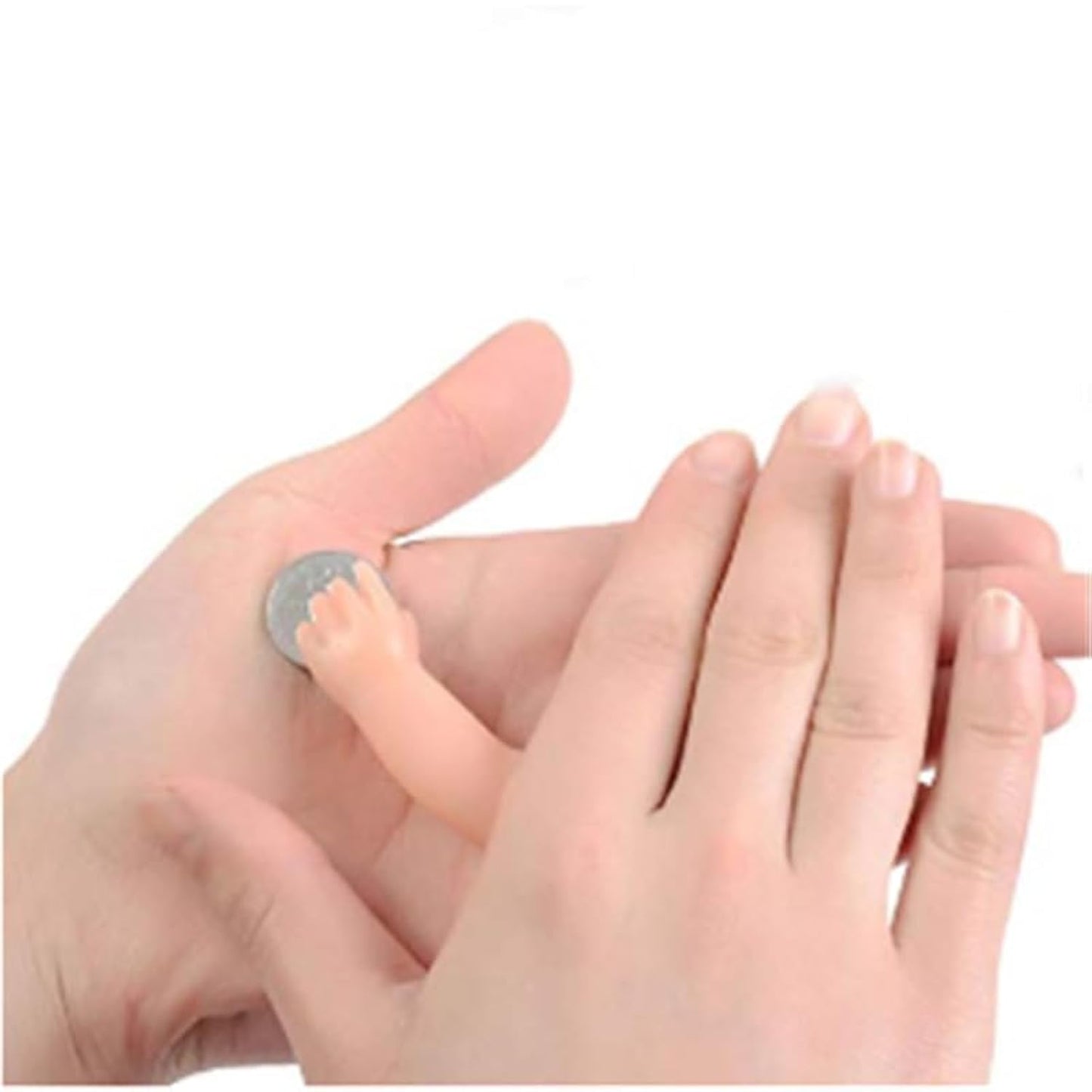 Momomage 2 Pcs The Little Hand Magic Tricks Close Up Street Illusions Gimmick Coin Vanishing Appearing Magic Prank Joke