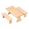 Dollhouse Wooden Table, 1:12 Doll House Mini Log Color Furniture Model Restaurant Long Table Bench(Wood Color)