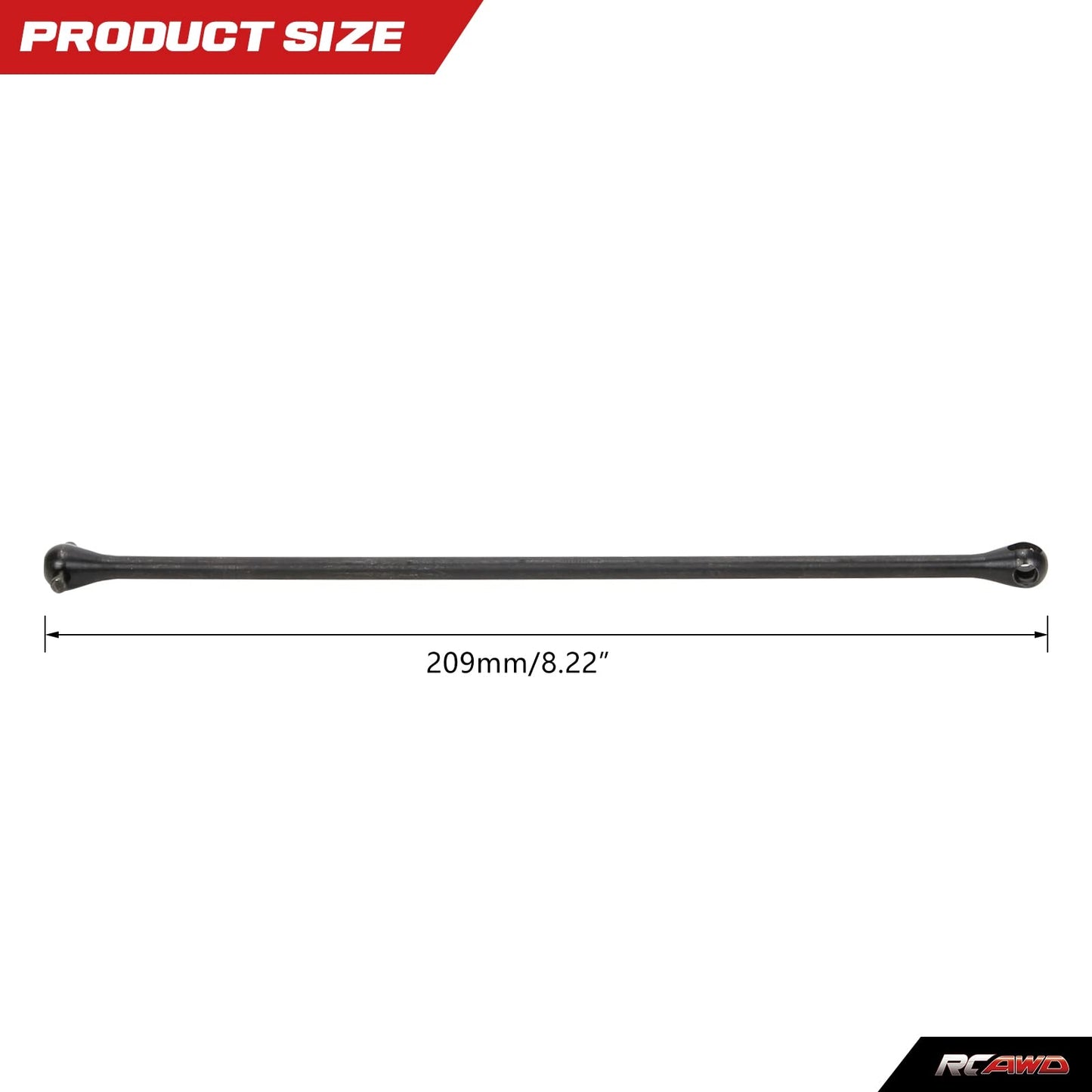 RCAWD CVD Driveshaft 201mm for 1/5 ARRMA KRATON 8S 4X4 BLX RTR & EXB Roller Upgrades Parts, Dogbone Hop Ups for #ARA310924 Black