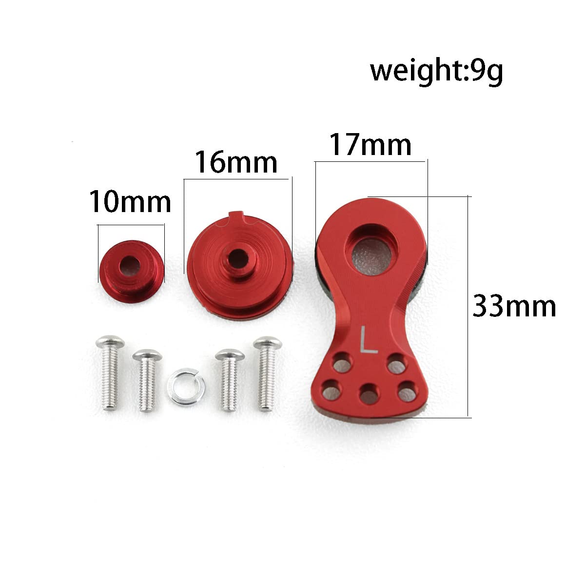 2 Sets Adjustable 25T Servo Saver Servo Arm for TRX-4 Axial SCX10 1/10 RC Cars Helicopter Model Boat, Aluminum L(21.5MM) Servo A