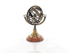 Old Modern Handicrafts Armillary Sphere On Wood Base - Handcrafted Brass, Antique Finish, Perfect For Nautical Collections And Astronomy Enthusiasts - 7.0L X 7.0W X 11.5H Inches