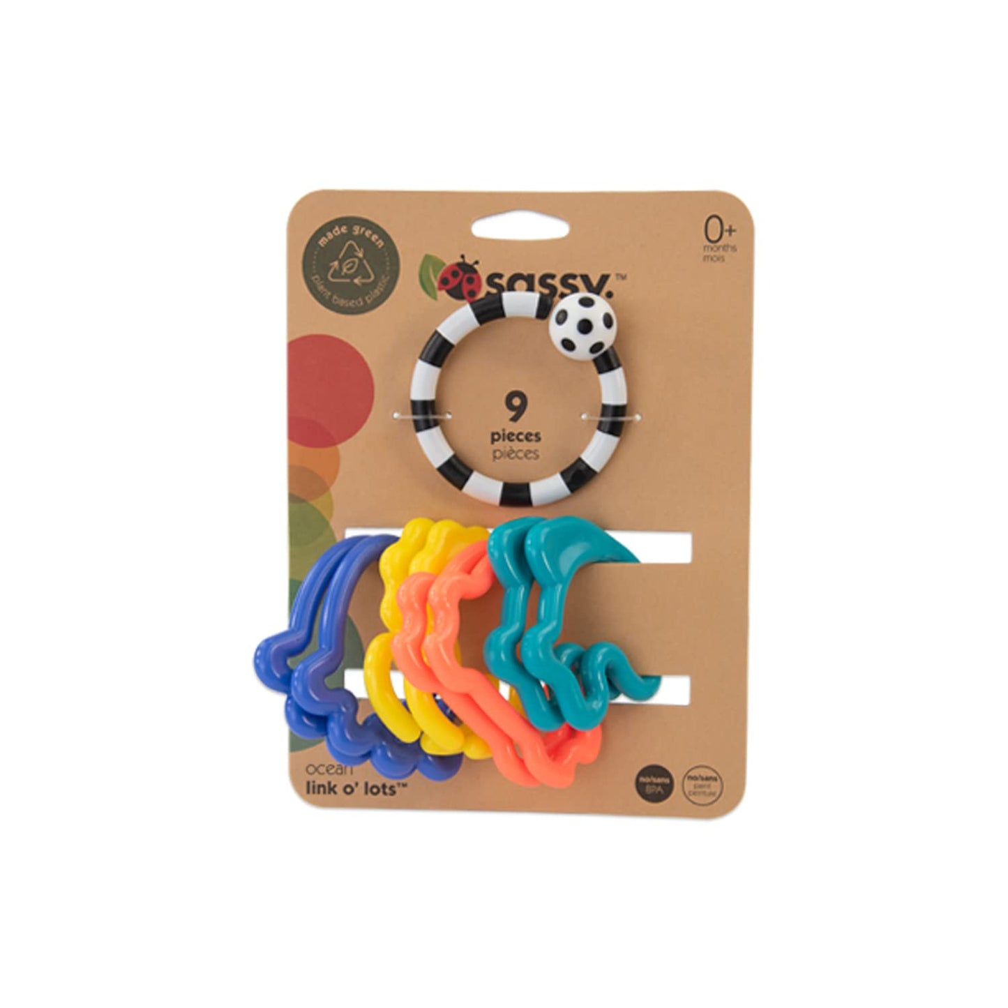 Sassy Eco Ocean Link O’ Lots | Made Green With Plant-Based Plastic | 0+ Months