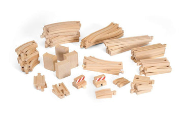 BRIO 33772 Special Track Pack - 50 Piece Set of Wooden Railway Tracks | Ideal for Creative Kids Age 3 and Up | Safety Tested | C