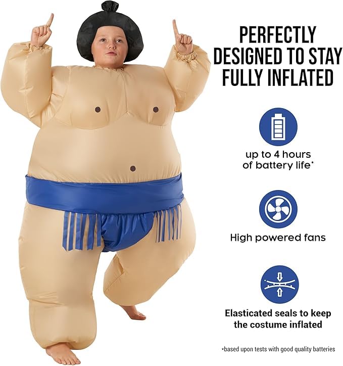 Morph Blue Sumo Wrestler Inflatable Costume For Kids Inflatable Costume Sumo Wrestling Suit For Kids Halloween Costume Kids