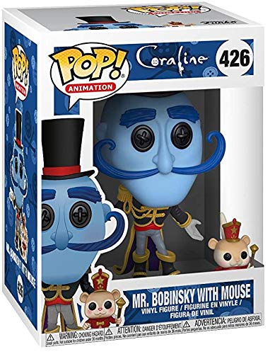 Funko Pop Movies: Coraline - Mr. Bobinsky with Mouse Collectible Figure, Multicolor