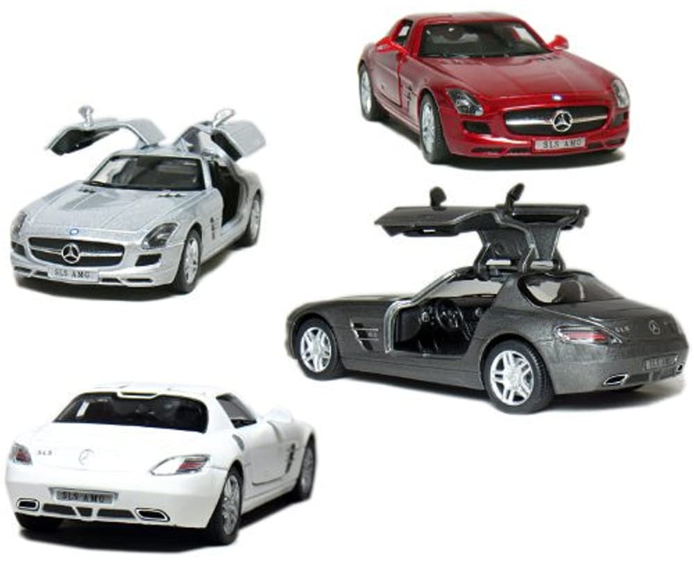 Set of 4: 5'' Mercedes Benz SLS AMG 1:36 Scale (Grey/Red/Silver/White)