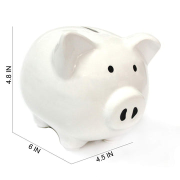 White Piggy Banks for Girls Boys Kids A New for White Piggy Bank for Boys Girls Kids mature-themed Coin Bank (Whtie)