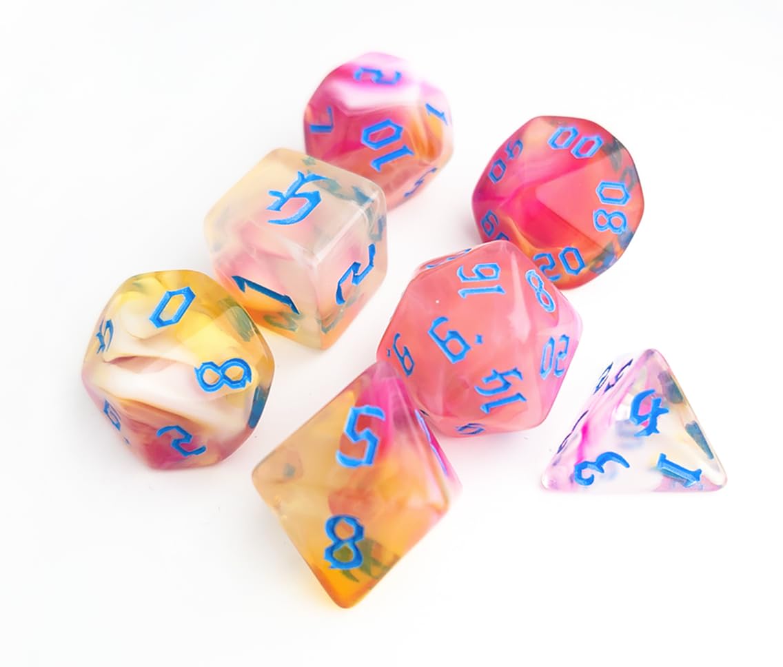 Vvpesca Pink D&D Dice Set - Polyhedral Dice Set For Dnd, Coc Accessories, Ttrpgs, Dungeon And Dragons, Role Playing Games - D20