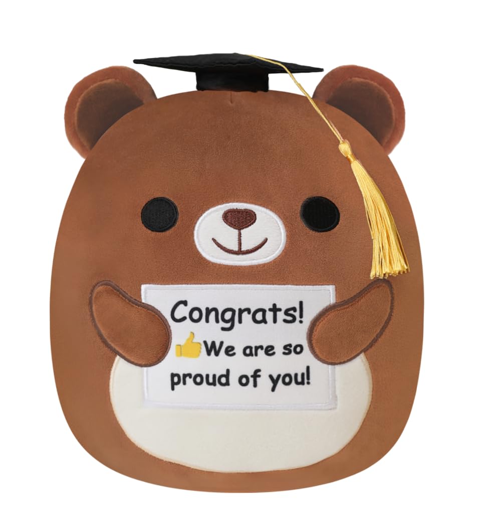 Finebee Bear Plush Brown Bear Stuffed Animal With Congratulation Graduation Card For Students Aderable Celebratory Gradua Gifts