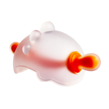 Aurrea Baby Teething Toy - Cute Dinosaur Design, Food Grade Silicone, BPA Free, Easy Grip, Suitable for 0-12 Months, Orange White, Model TH-01