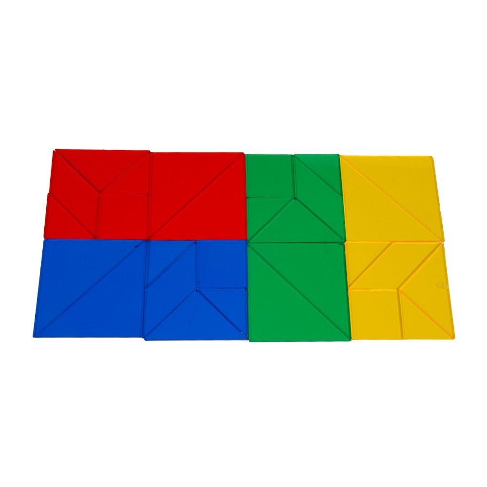 Hand2Mind Plastic Tangrams, Manipulative Set For Math Puzzles (Pack Of 32)