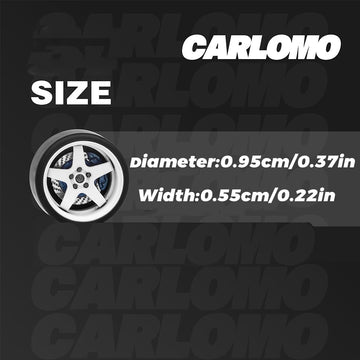 Carlomo 1/64 Scale S-Class Alloy Wheels Rubber Tires With Axles Detail Up Kits (4Pcs/1 Kit) Modified Parts For 1:64 Diecast Mode