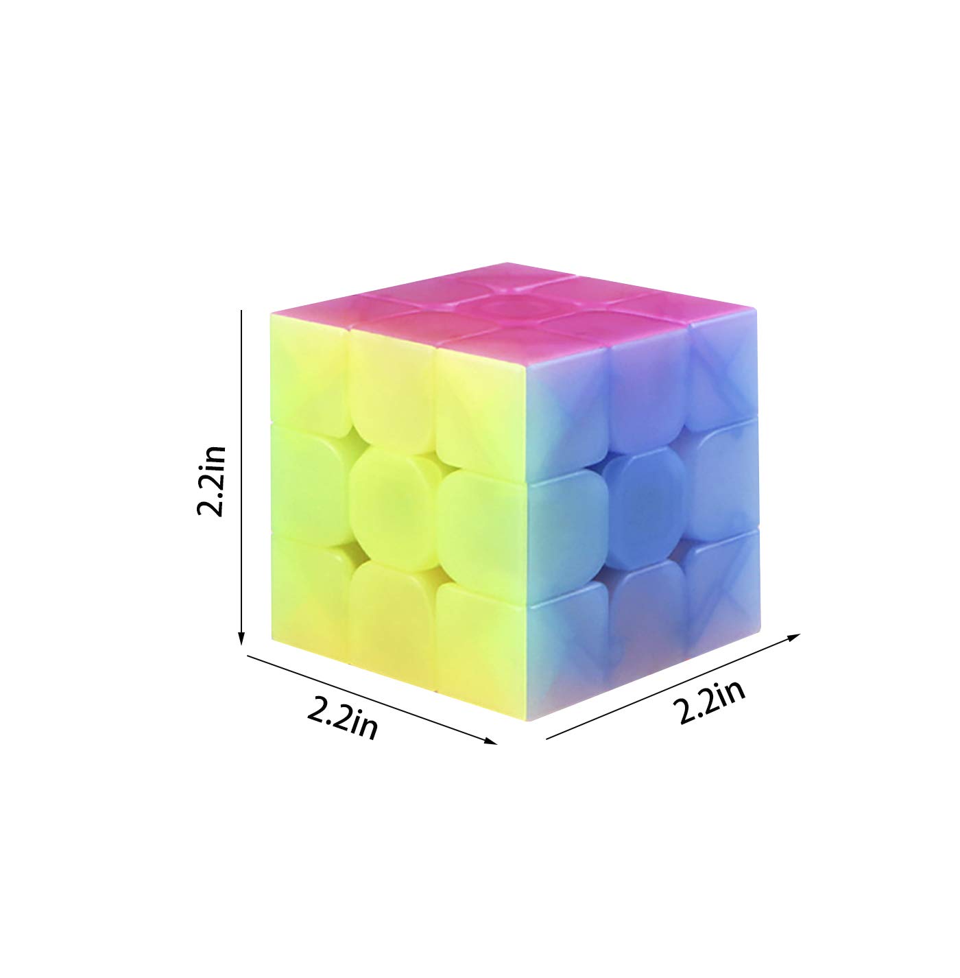 3X3X3 Speed Cube 3X3 Magic Cube Puzzle Toy For Kids And Adults (Jelly)