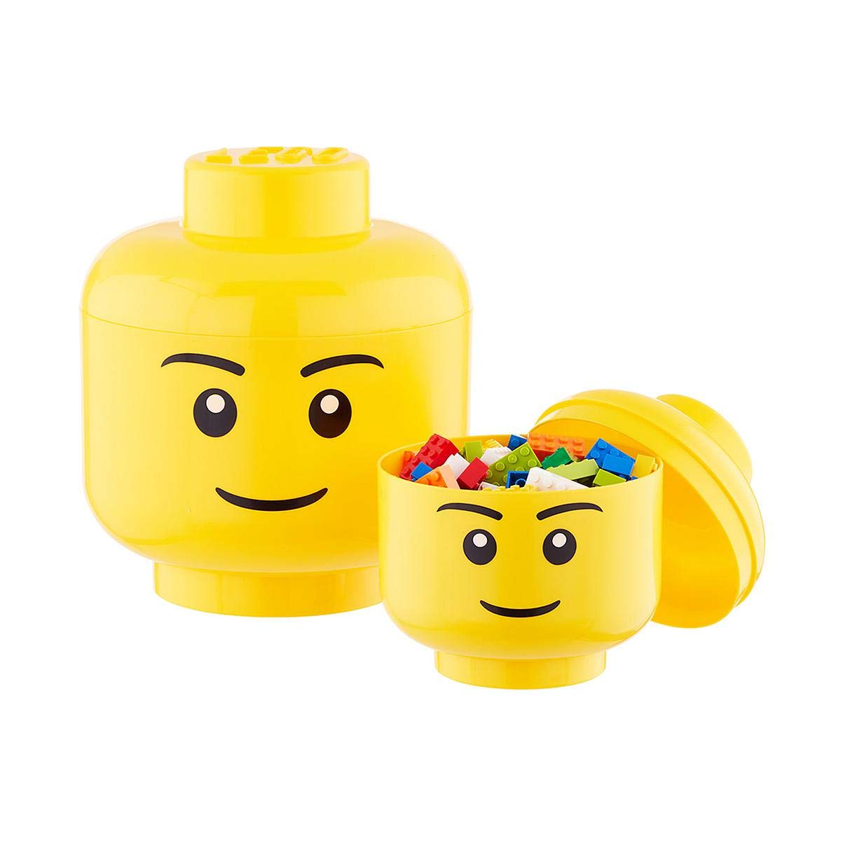 Lego Storage Head (Large) -Boy, Yellow