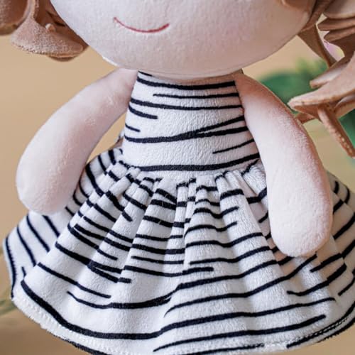 Gloveleya Baby Dolls Soft Snuggly First Baby Girl Gifts Plush Doll with Light Skin & Zebra Dress 12inches Animal Series