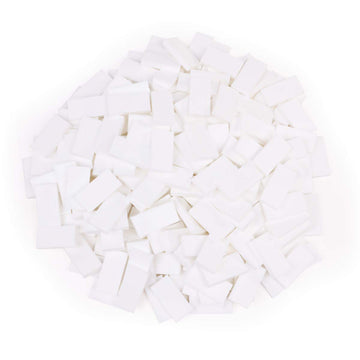 Bulk Dominoes Plastic Bulk 100pcs - Building and Stacking and Chain Reaction Toppling STEAM Toy Blocks for Kids (White)