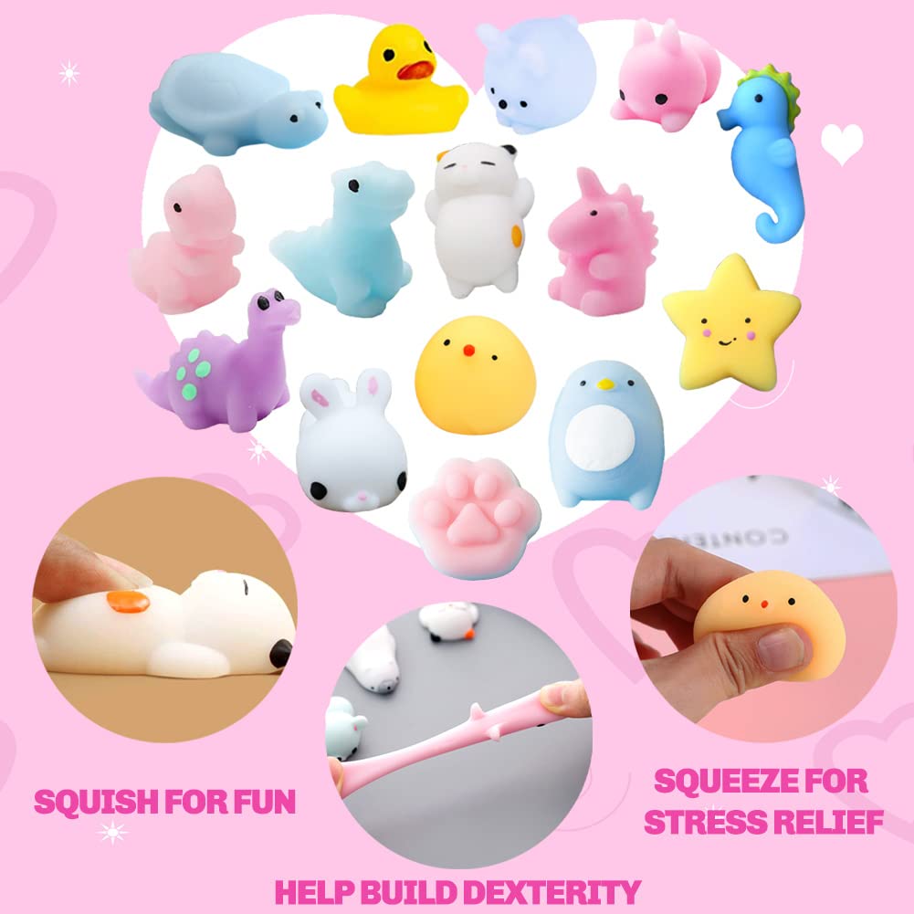 28 Pcs Mochi Squishy Toys, Kawaii Stress Relief Toys For Kids Valentine'S Exchange Gift, Classroom Rewards, Easter Party Favor