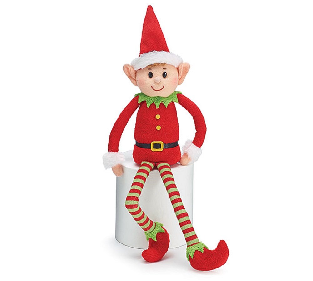 burton+BURTON Plush Little Elf Soft Stuffed Santa Helper, Multicolor, 7.25" Height x 13" Length, Polyester, Model 9726862