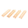 Bigjigs Rail Medium Straights (Pack Of 4) - Other Major Wooden Rail Brands Are Compatible