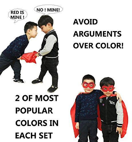 Adjoy Kids Superhero Capes And Masks For Birthday Party - Child Party Capes Bulk Pack Of 28 Pcs (14 Sets)