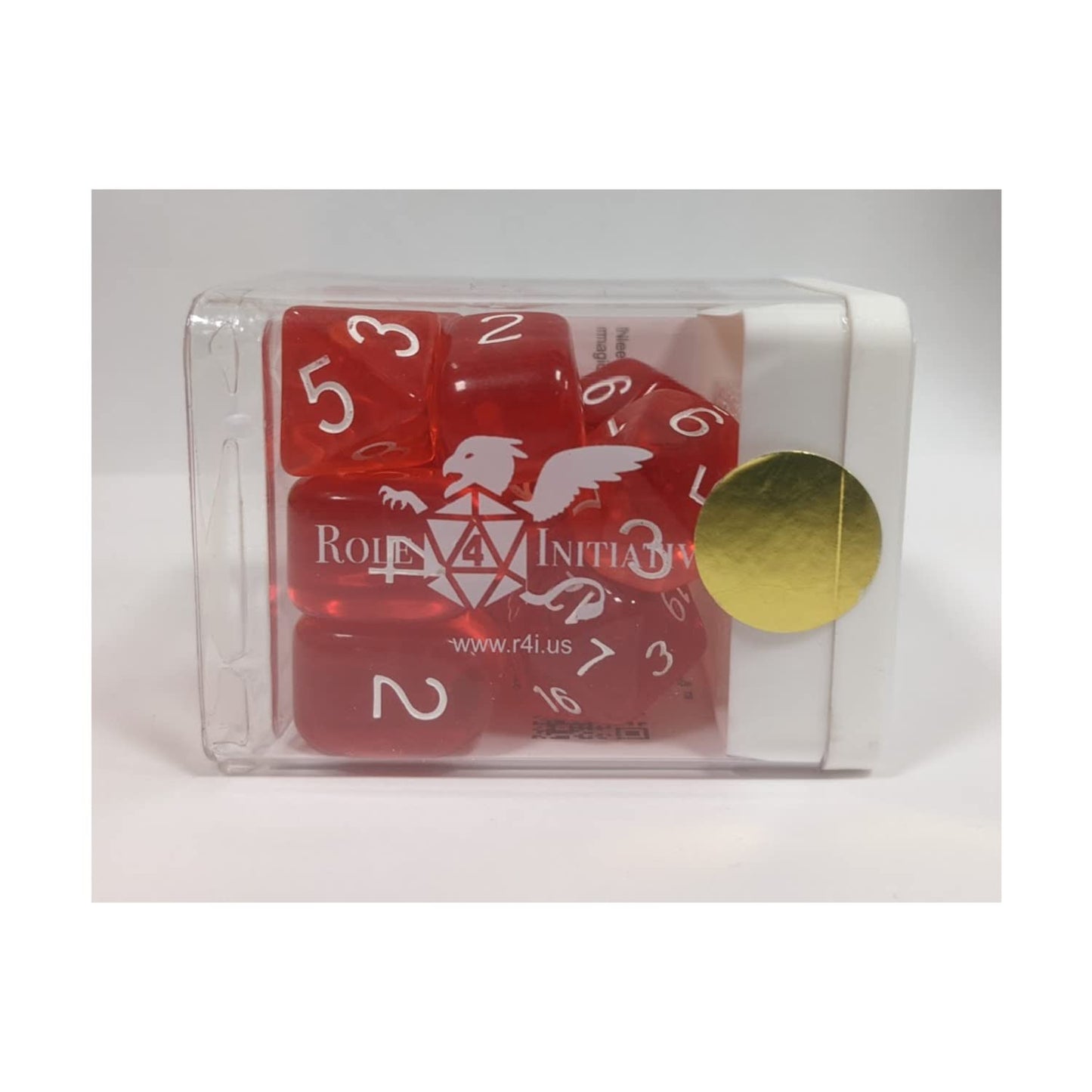 R4I Dice W/Arch'D4: Translucent - Red W/White (15)