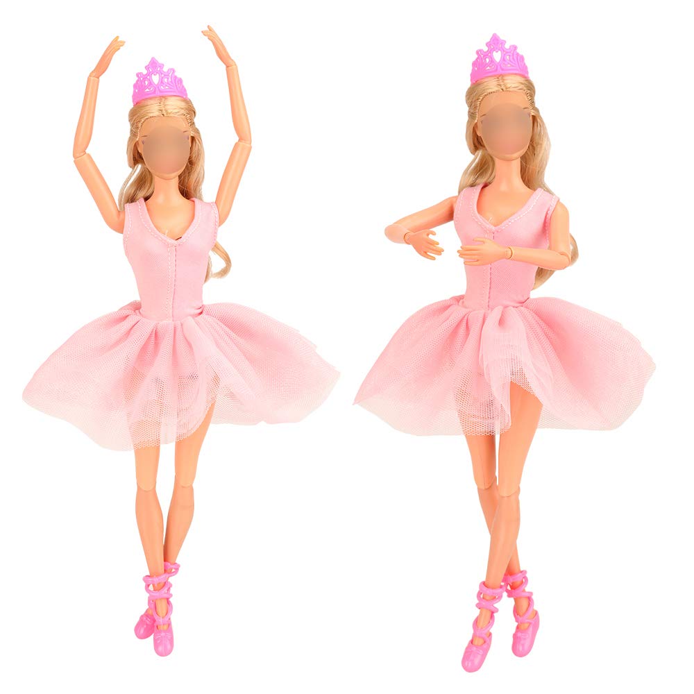Barwa 3 Sets Ballerina Doll Clothes Ballet Outfits Dance Dresses Costume Mirror Tutu Skirt With 3 Shoes 3 Crown Accessories For 11.5 Inch Girl Doll