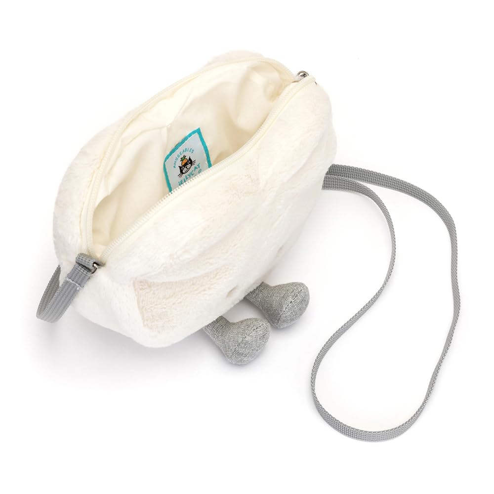Jellycat Amuseables Cream Heart Plush Bag, 9 Inches | Crossbody & Shoulder Purse | Fun & Unique Handbag