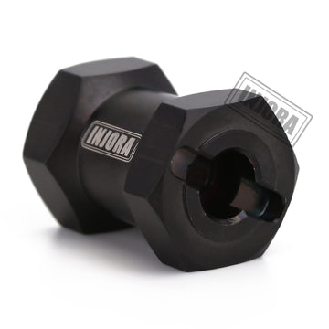 INJORA RC Hex Hub 12mm Brass Wheels Hex Hub Extension Black Hex Drive Adapter for 1/10 RC Crawler Axial SCX10 90046 D90 (12mm)