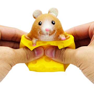 3PCS Animal Squishes Toys with Cheese Cup Squishies Cute Mice Squeeze Toys for Kids Cheese Squirrel Cup Fidget Toys for Adults A