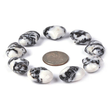 Natural Zebra Jasper Gemstone Healing Crystal 1 Inch Mini Puffy Heart Pocket Stone Iron Gift Box (Pack Of 10)