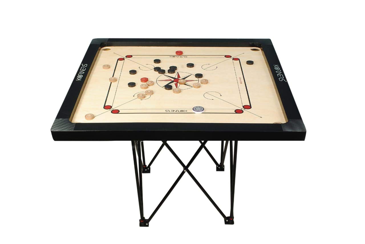 Korners Foldable Height Adjustable Carrom Board Stand Professional Easy Fold Hydraulic Premium Quality For Carom