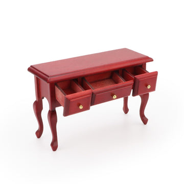 Miniature Table 1:12 Furniture For Dollhouse Accessories Writing Desk With 3 Drawers Miniature Room Ornaments Living Room Bedroo