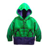 Lemonbaby Little Kids Unisex Boys Girls Superhero Cool Jacket Sweatshirt Hoodie Coat Costume (Hulk, 8Y)
