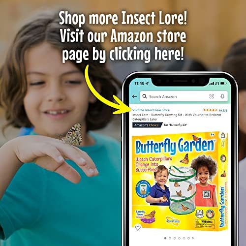 Insect Lore Butterfly Garden With Prepaid Voucher To Redeem Live Caterpillars | Farm Style Ultra-Clear Dome Habitat | Give As Gi