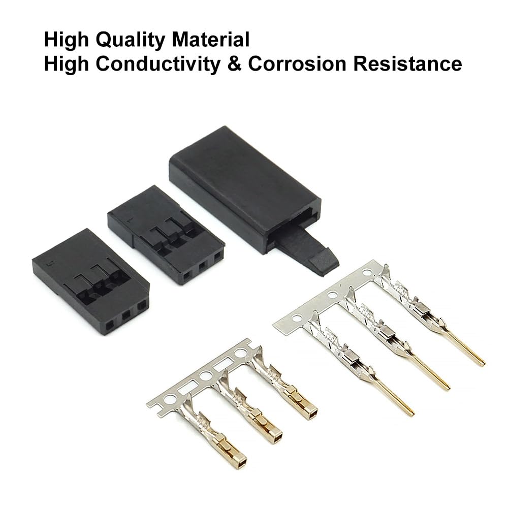 30 Sets Servo Connector Male Female Plug Crimp Pin Cable Kit Compatible with Futaba JR Hitec Spektrum RC Connectors (with Crimpi