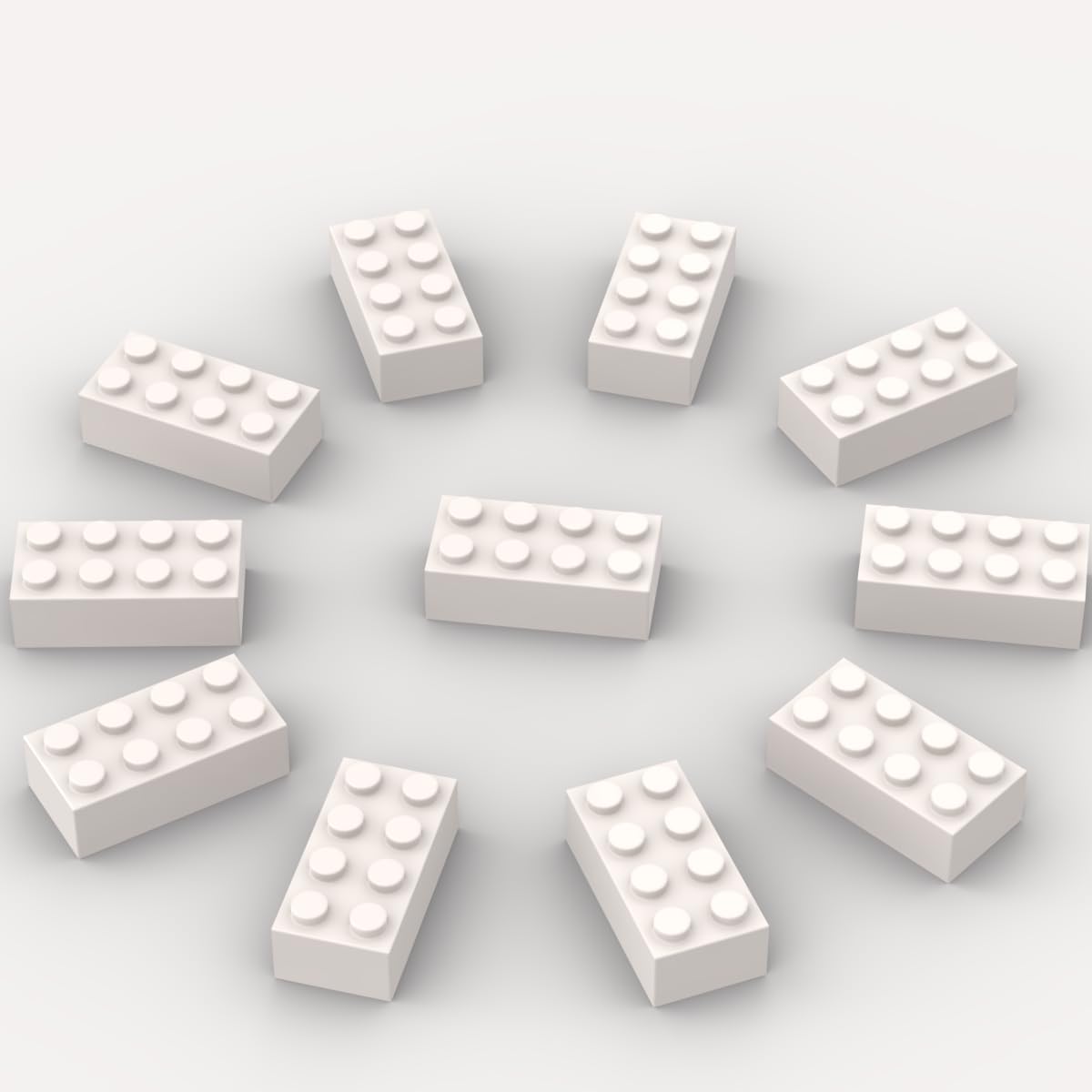 Yujhitp 500 Piece White Bricks Bulk, White 2X4 Building Bricks Flat, Compatible With Lego Parts And Pieces: 2X4 White Bricks(Col