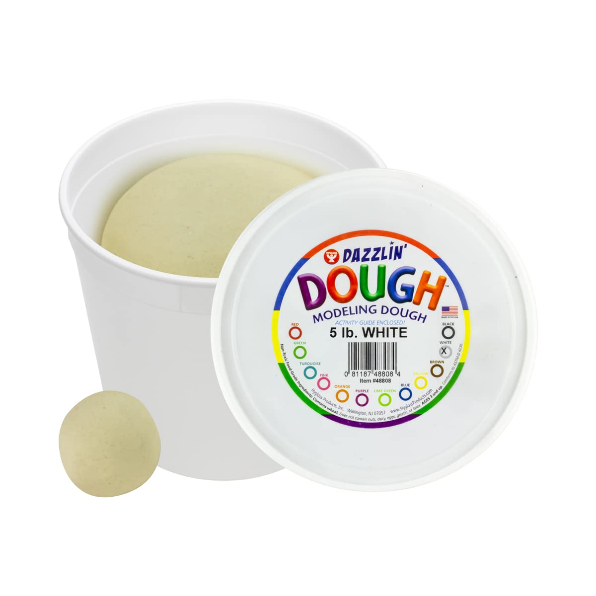 Hygloss Play Modeling Dough - 5Lb. - Easter Basket Stuffer - Unscented Dough - Safe & Non-Toxic For Kids Arts & Crafts - Party Favors - Classroom Supplies, White