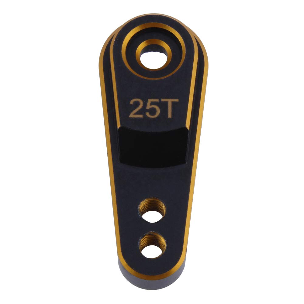 Hobbypark Aluminum Servo Horn 25T Steering Arm for Traxxas TRX4 TRX-4 1/10 Scale RC Crawler Car, Replace 8247X(Gold-Black)