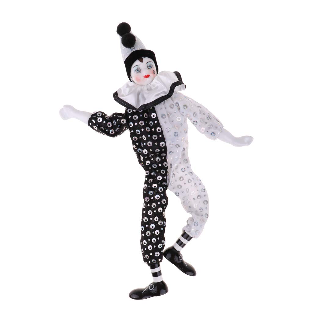 Maxyoung 16 Inch Porcelain Clown Doll Vintage Dolls Figurine, Collectible Figure, Hand Painted Toy, Christmas Halloween Birthday Gift, Twisted Body