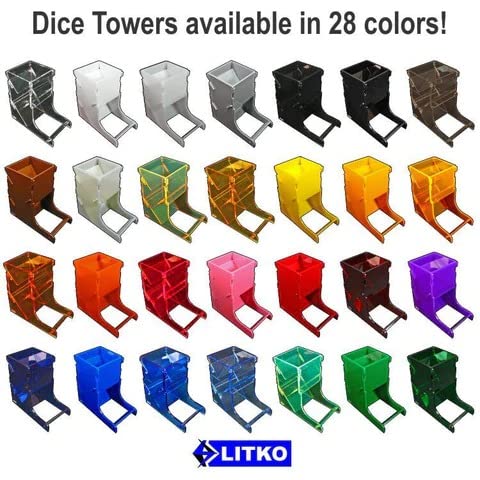 Litko Dice Tower | Dice Roller | Dice Tumbler | Dice Boot | Ttrpg | Board Games (Translucent Red)
