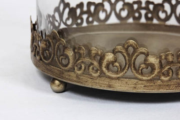 12' Tall Large Sturdy Handmade Glass Cloche Dome With Metal Base 11.4' H X 8' And 8' H X 5.5' In Set Of 2 In Gold For Plant, Terrarium, Collectibles, Candle. Cloche Glass Dome, Bell Jar Display Case