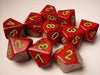 chessex Manufacturing 25104 Strawberry Speckled - Ten Sided Die D10 Set Of 10